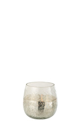 Porte-lampes Classic Crackle Glass Transparent/Argenté Petit - (6376)